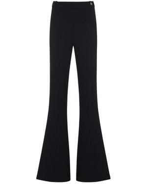 Elisabetta Franchi Flare Trim Trousers - Blue