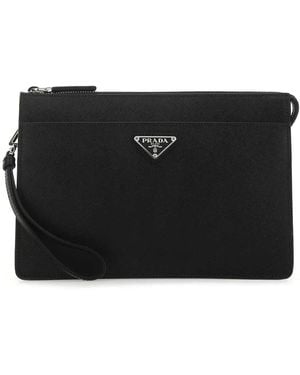 Prada Leather Clutch - Black