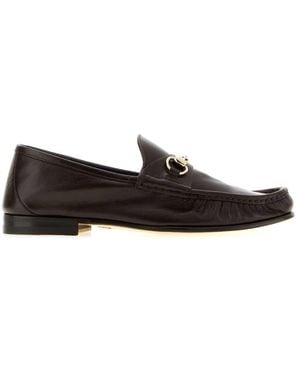 Gucci Leather Moccasins - Brown