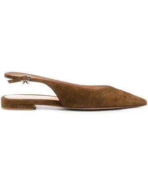 Gianvito Rossi "Robbie" Suede Sling Back 05 - Black