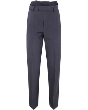 MM6 by Maison Margiela Draped Layered Trousers - Blue