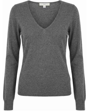 Malo V Neck Jumper - Grey
