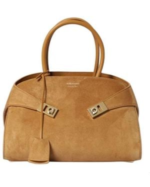 Ferragamo Hug Medium Tote Bag - Brown