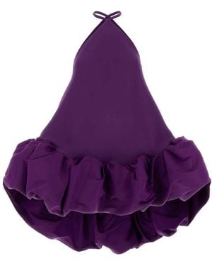 Balenciaga Halter Balloon Dress - Purple