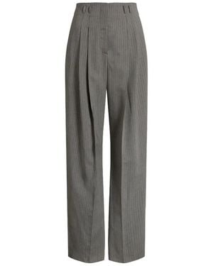 Alberta Ferretti Wool Blend Tailoring Pants - Gray