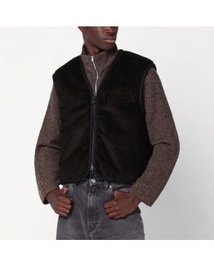 Our Legacy Ribbed Velvet Zip-Up Waistcoat - Black