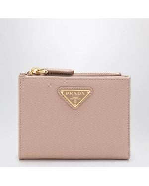 Prada Small Saffiano Leather Wallet - Natural