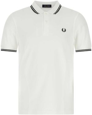 Fred Perry Cotton Piqué Polo Shirt - White