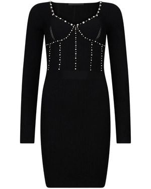 Liu Jo Embroidered Silk Dress - Black