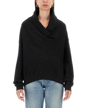 Saint Laurent V-Neck Sweatshirt - Black