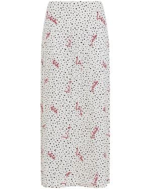 Valentino Vanilie Nero Plisse Bollicine Midi Skirt - Grey