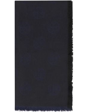 Tory Burch Wool And Silk Scarf - Blue