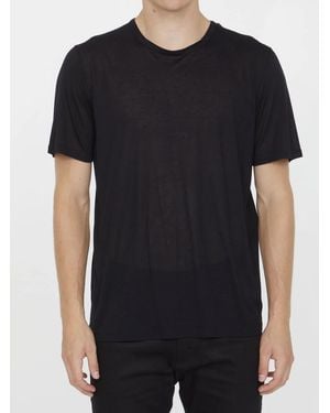 Saint Laurent Viscose T-Shirt - Black