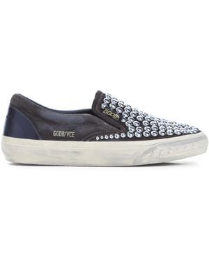 Golden Goose Vce Leather Slip On - Blue