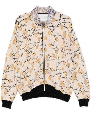 forte_forte Jacquard Bomber Jacket - Natural