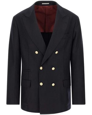 Brunello Cucinelli Double-Breasted Blazer - Blue