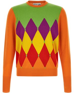 Ballantyne 'Classic Diamond' Jumper - Orange
