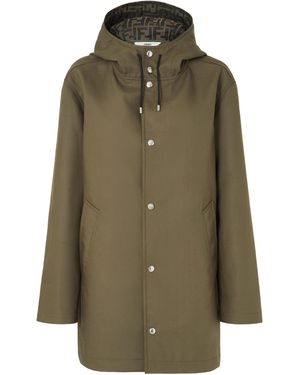 Fendi Mackintosh Fabric Parka - Green