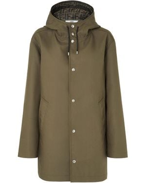 Fendi Mackintosh Fabric Parka - Green
