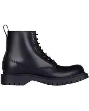 Givenchy Lace-Up Leather Boots - Black