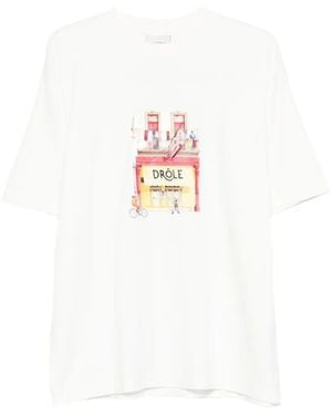 Drole de Monsieur "Drôle Café" T-Shirt - White