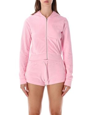 Sporty & Rich Sporty & Rich Hoodie Velour Crystal - Pink
