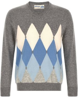 Ballantyne 'Classic Diamond' Intarsia Sweater - Blue
