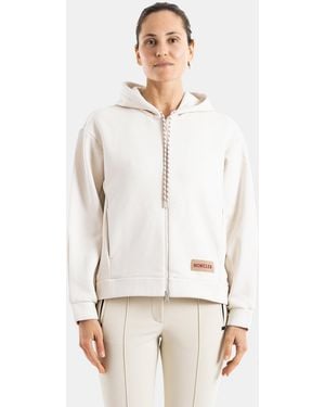 Moncler Sweat Zippé À Capuche Écru - White