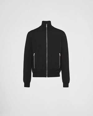 Prada Cardigan Con Zip - Black