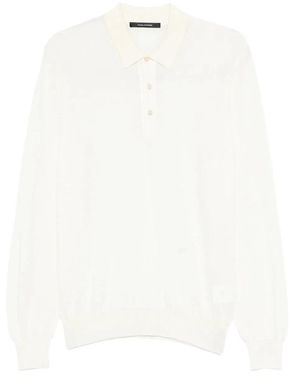 Tagliatore Zeno Knitted Polo Shirt - White
