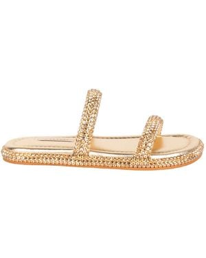 Casadei Golden Crystal Sandals - Natural