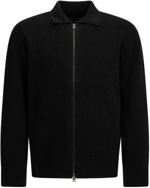 Tagliatore Wool Sweater With A Zipper - Black