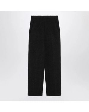 Loulou de Saison Straight Bouclé Trousers - Black