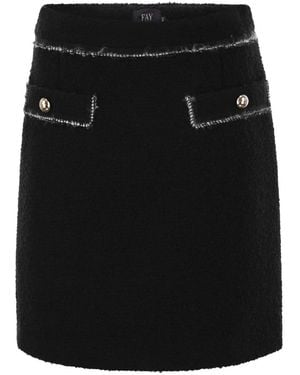 Fay Wool Short Skirt - Black