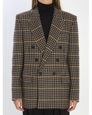 Saint Laurent Wool Double Breasted Jacket - Multicolor