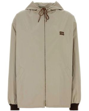 Miu Miu Sand Panama Jacket - Natural