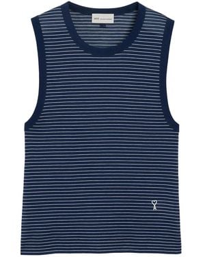 Ami Paris Striped Tank Top - Blue