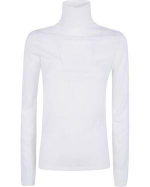 D.exterior Basic Merino Turtle Neck Sweater - White