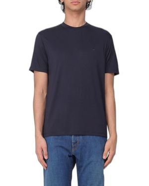 Emporio Armani Eagle Embroidery Modal-Blend T-Shirt - Blue