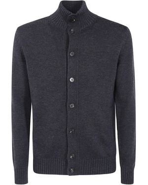 Zanone Turtle Neck Cardigan - Blue