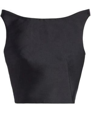 Jil Sander Silk And Wool Cropped Top - Blue
