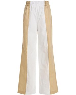 Fabiana Filippi Loose Leg Two-Color Trousers - White