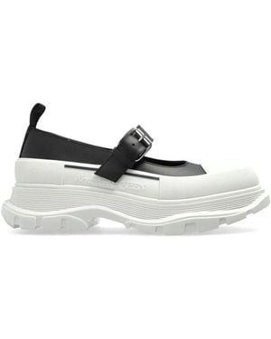 McQueen Two-Tone Leather And Rubber Ballerinas - White
