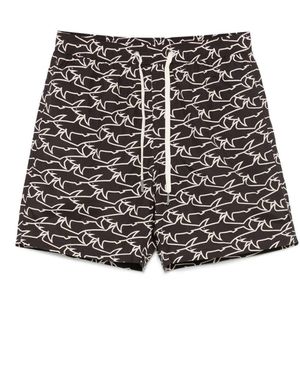Paul & Shark Paul & Shark Printed Swim Shorts - Black