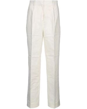 Calvin Klein Structured Linen Pleated Pant - White