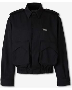 Rhude Logo Pilot Jacket - Black