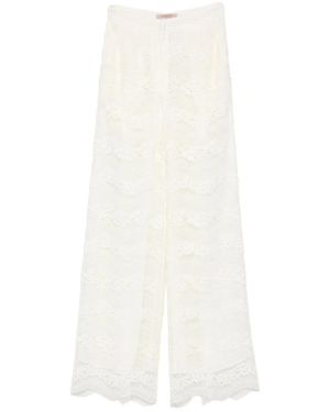 Twinset Mother Of Pearl Cotton Pants - White