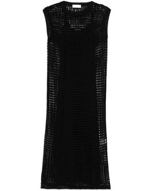 Roberto Collina Mesh-Knit Sleeveless Midi Dress - Black