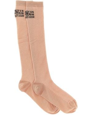 MM6 by Maison Margiela 'Bootleg' Socks - White