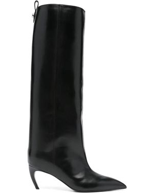 The Attico Leather Boots 'Lea' - Black